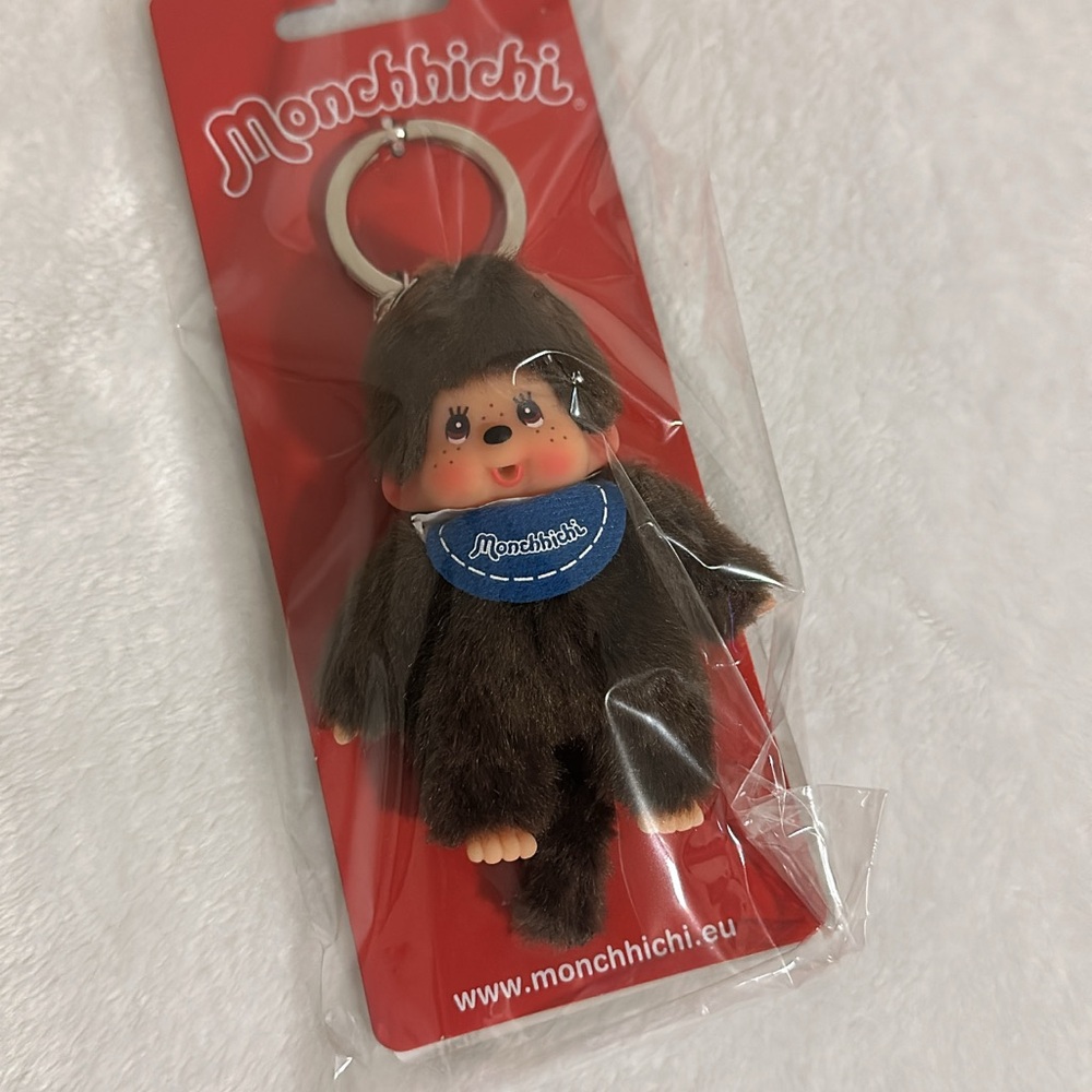 Brown and Blue Key & Card Holder with Plush Design